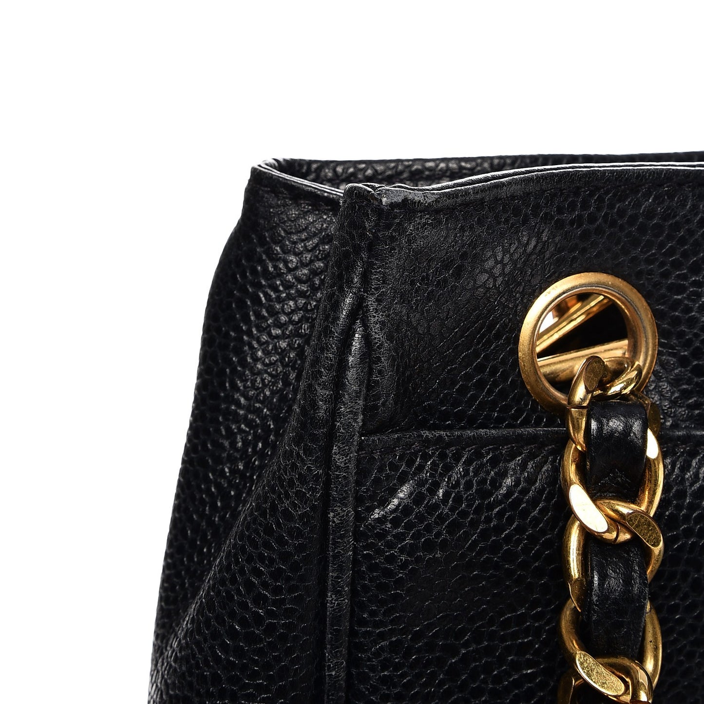 Caviar Flap Shoulder Bag Navy