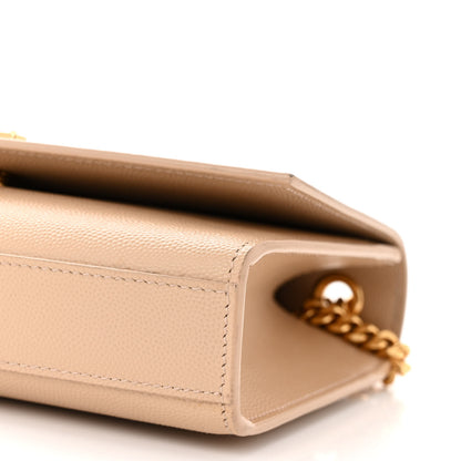 Saint Laurent Grain De Poudre Small Monogram Kate Satchel Nude Powder 10 of 11