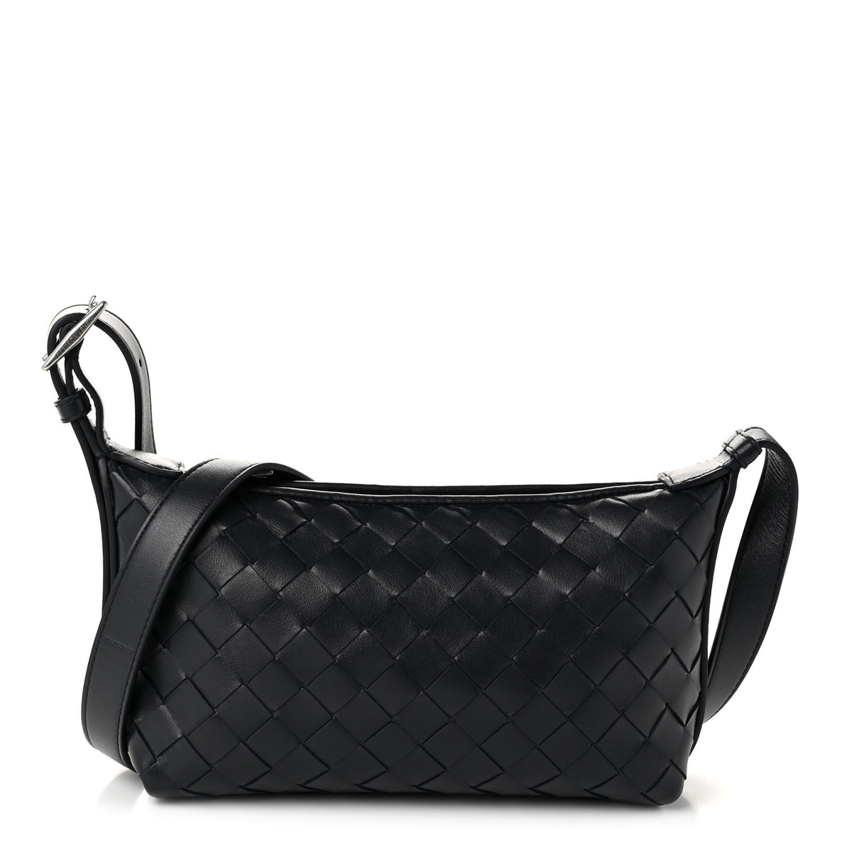 Calfskin Intrecciato Traveler Phone Pouch Midnight
