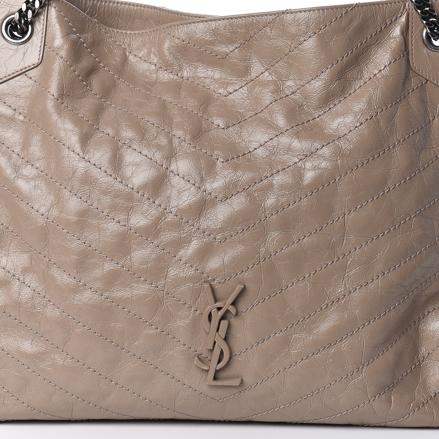 Saint Laurent Crinkled Calfskin Matelasse Monogram Niki Shoulder Bag Light Taupe 12 of 13