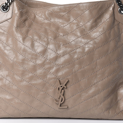 Saint Laurent Crinkled Calfskin Matelasse Monogram Niki Shoulder Bag Light Taupe 12 of 13