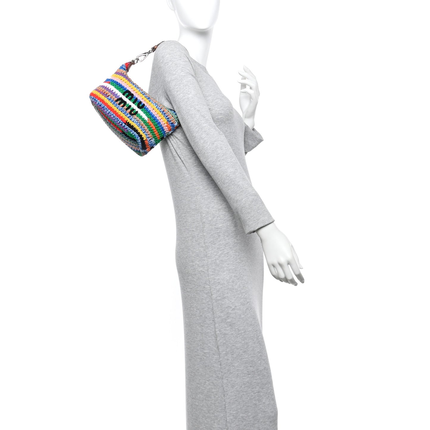 Fabric Crochet Pouch Multicolor