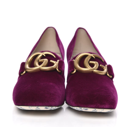 Gucci Softy Velvet GG Victoire 55mm Loafer Pumps 37 Fucsia 2 of 9