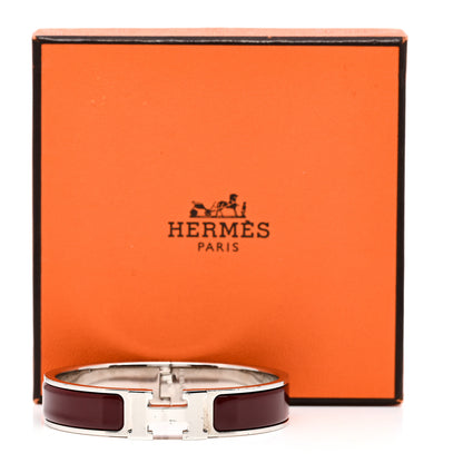 Hermes Enamel Narrow Clic Clac H Bracelet PM Burgundy 8 of 8