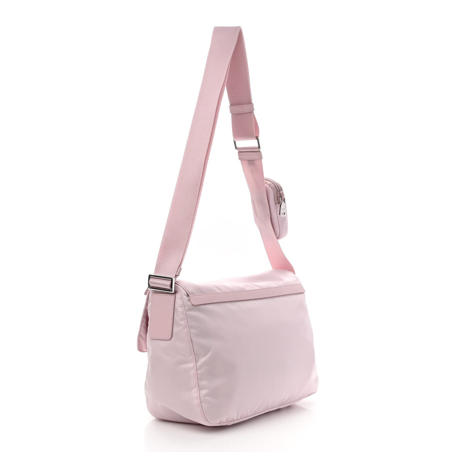 Prada Re-Nylon Vela Saffiano Pocket Double Buckle Messenger Shoulder Bag Alabastro 3 of 11