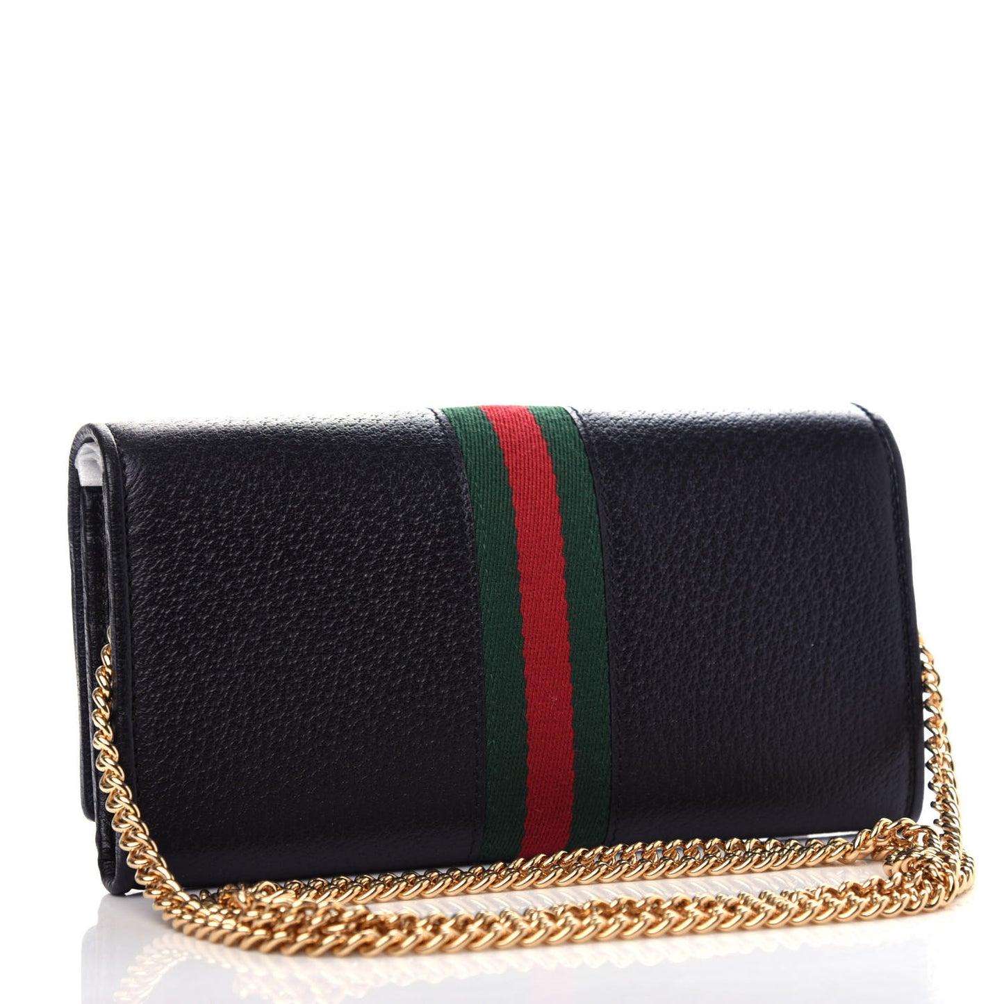 Calfskin Web Ophidia Wallet On Chain Black