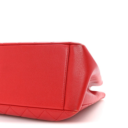 Chanel Caviar Quilted Grand Shopping Tote GST Red 10 of 10
