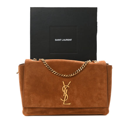 Saint Laurent Smooth Calfskin Suede Medium Reversible Monogram Kate Satchel Light Ochre 10 of 16