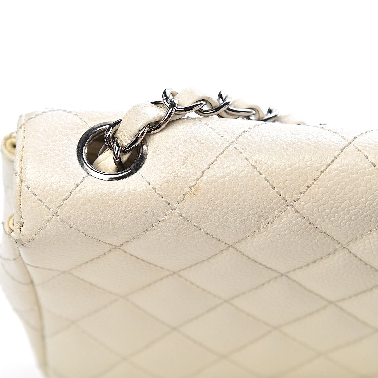 Chanel Caviar Quilted East West Flap White 13 of 16