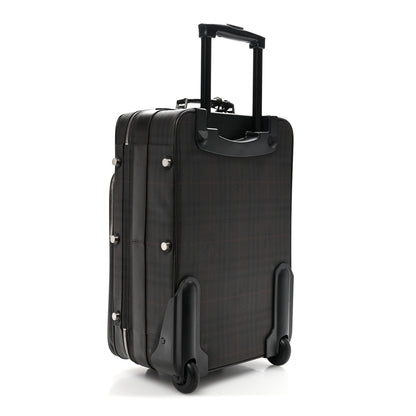 Burberry Smoked Haymarket Check Carry-On Suitcase Chocolate 2 of 12