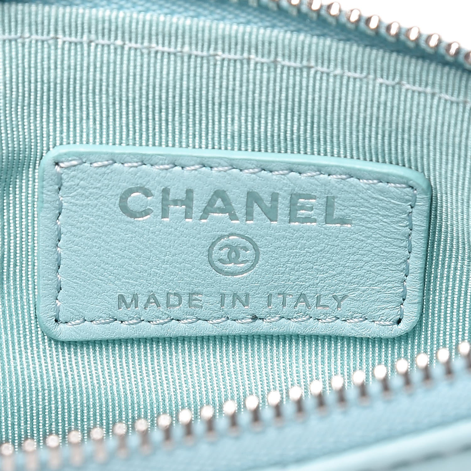 Chanel Lambskin Quilted Small Cosmetic Case Blue 6 of 8