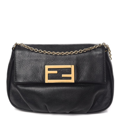 Fendi Vitello Flamingo Fendista Pouchette Crossbody Black 1 of 10