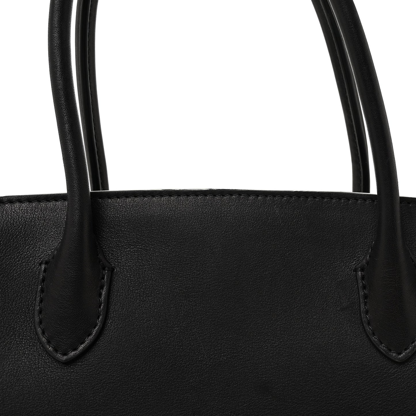 Polished Saddle Calfskin Marlo 12 Tote Bag Black