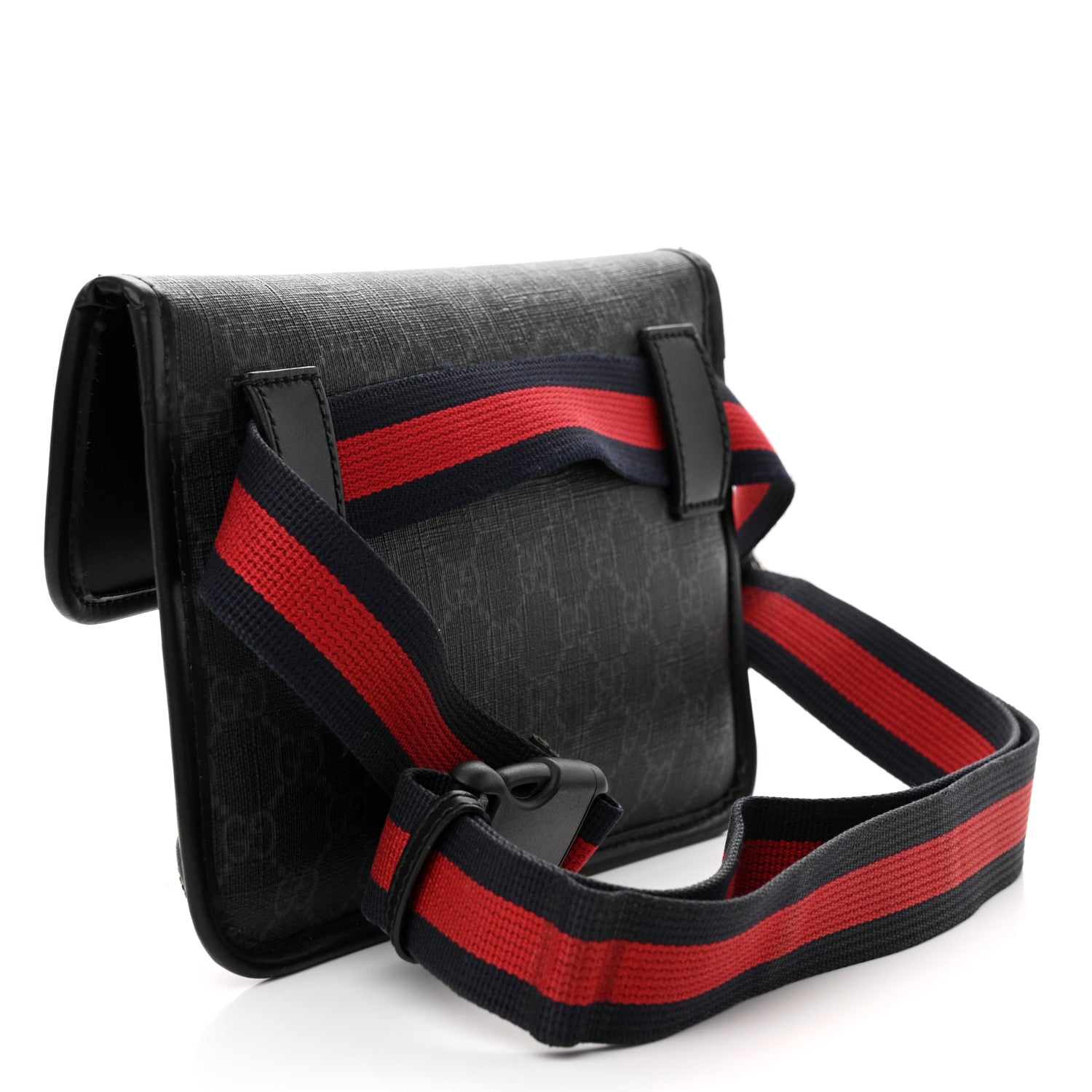 Gucci GG Supreme Monogram Web Slim Belt Bag Black Grey 3 of 19