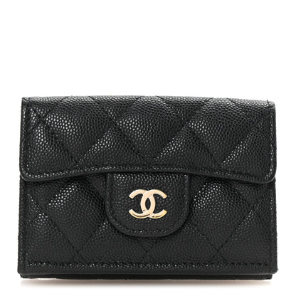 Chanel Caviar Quilted Tri-Fold Flap Wallet Black 1 of 8