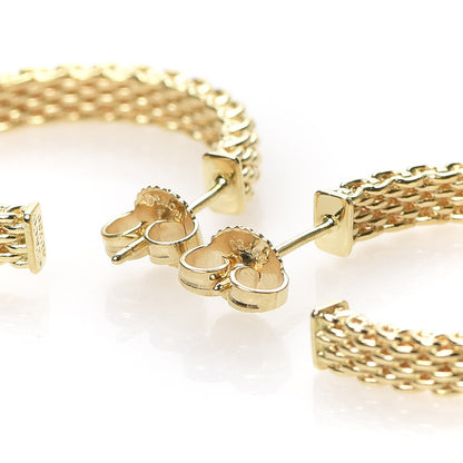 Tiffany 18K Yellow Gold Medium Somerset Hoop Earrings 4 of 5