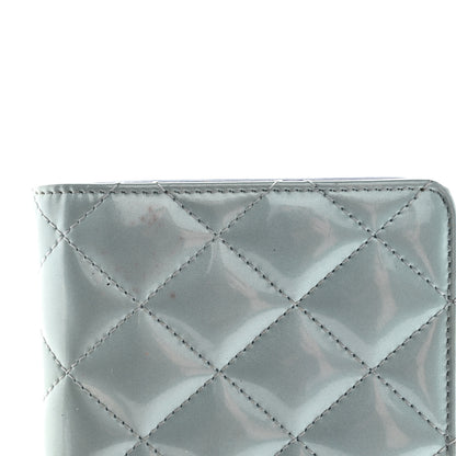 Chanel Patent Calfskin Quilted Yen Wallet Blue 14 of 15