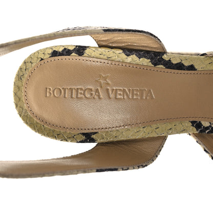 Bottega Veneta Faded Goatskin Python Printed Tower 40/140mm Platform Pumps 37 Kiwi Black 7 of 9