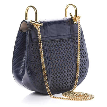 Chloe Ayers Perforated Mini Drew Shoulder Bag Navy 3 of 13