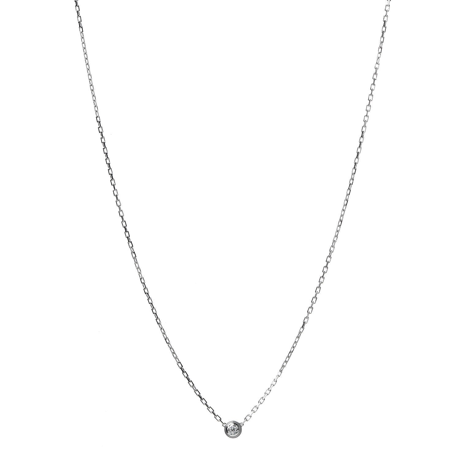 Cartier 18K White Gold Diamond SM D'Amour Pendant Necklace 1 of 5