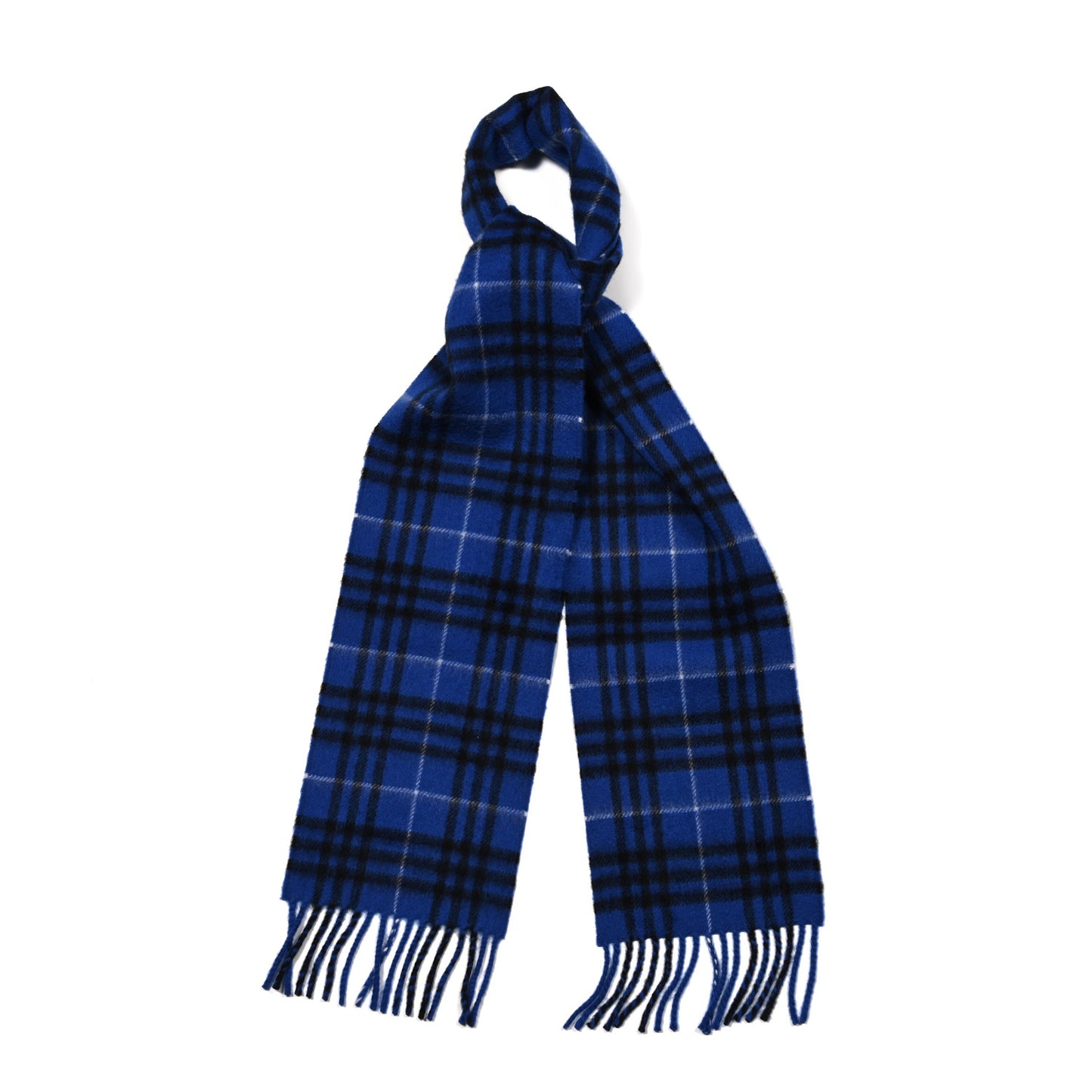 Cashmere Vintage Check Fringe Scarf Knight