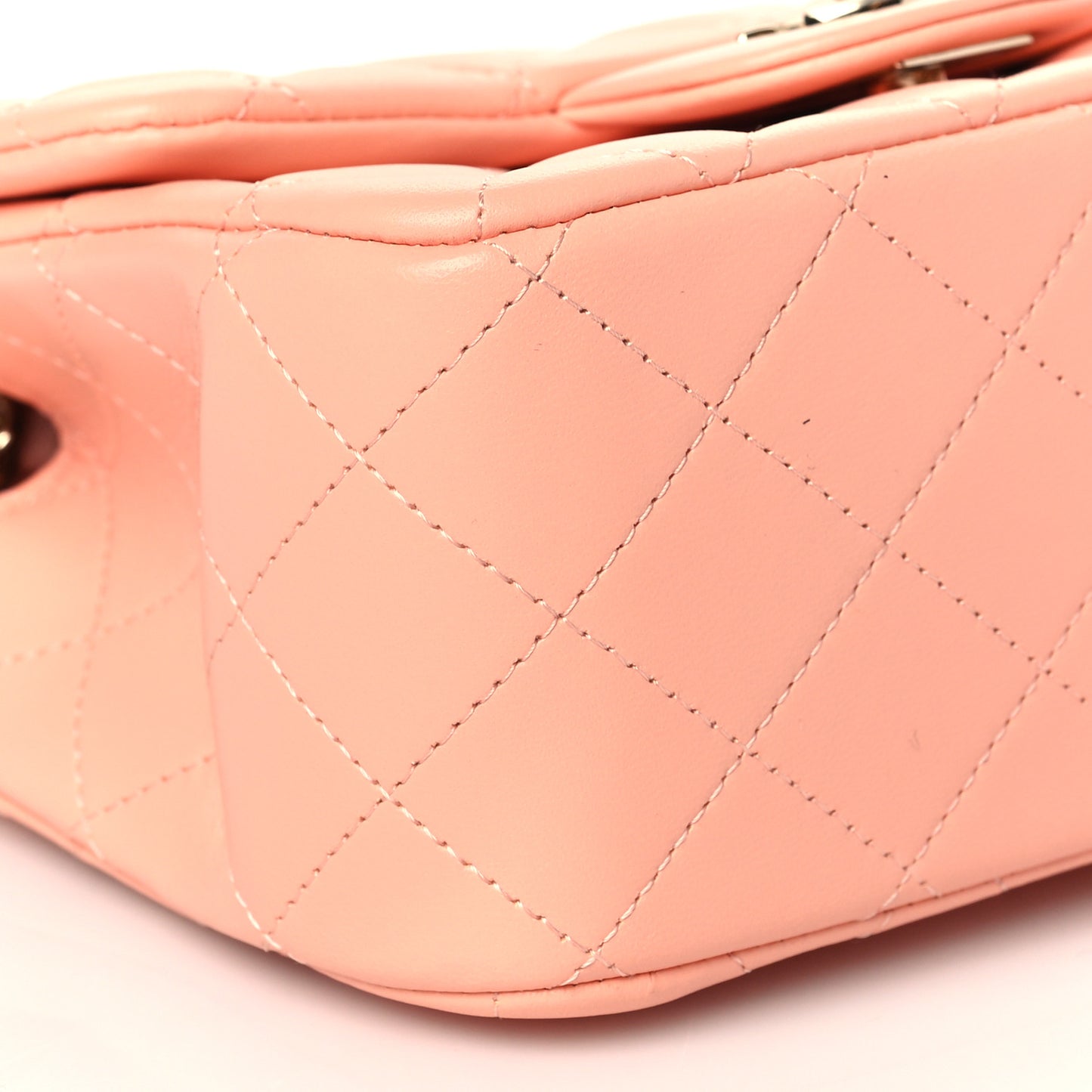 Lambskin Quilted Mini Square Flap Light Pink