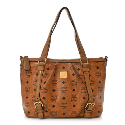 MCM Visetos Medium Essentials Shopper Tote Cognac 1 of 20