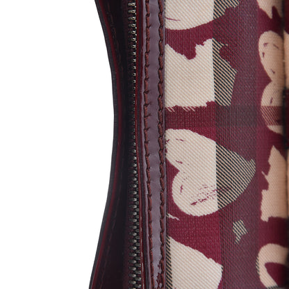 Burberry Nova Check Heart Crossbody Clutch Bag Berry Red 15 of 15