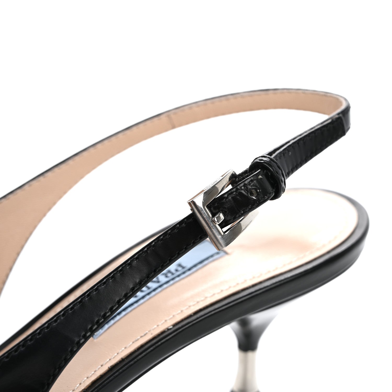 Prada Spazzolato Studded Slingback Pumps 39 Black 9 of 10