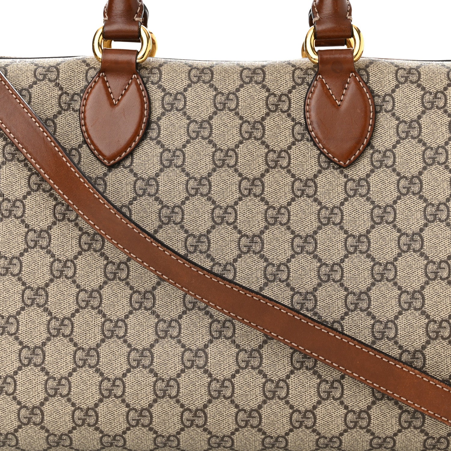 Gucci GG Supreme Monogram Medium Boston Beige Cuir 8 of 10