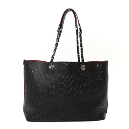 Chanel Perforated Grained Calfskin Large Shopping Tote Black 1 of 10