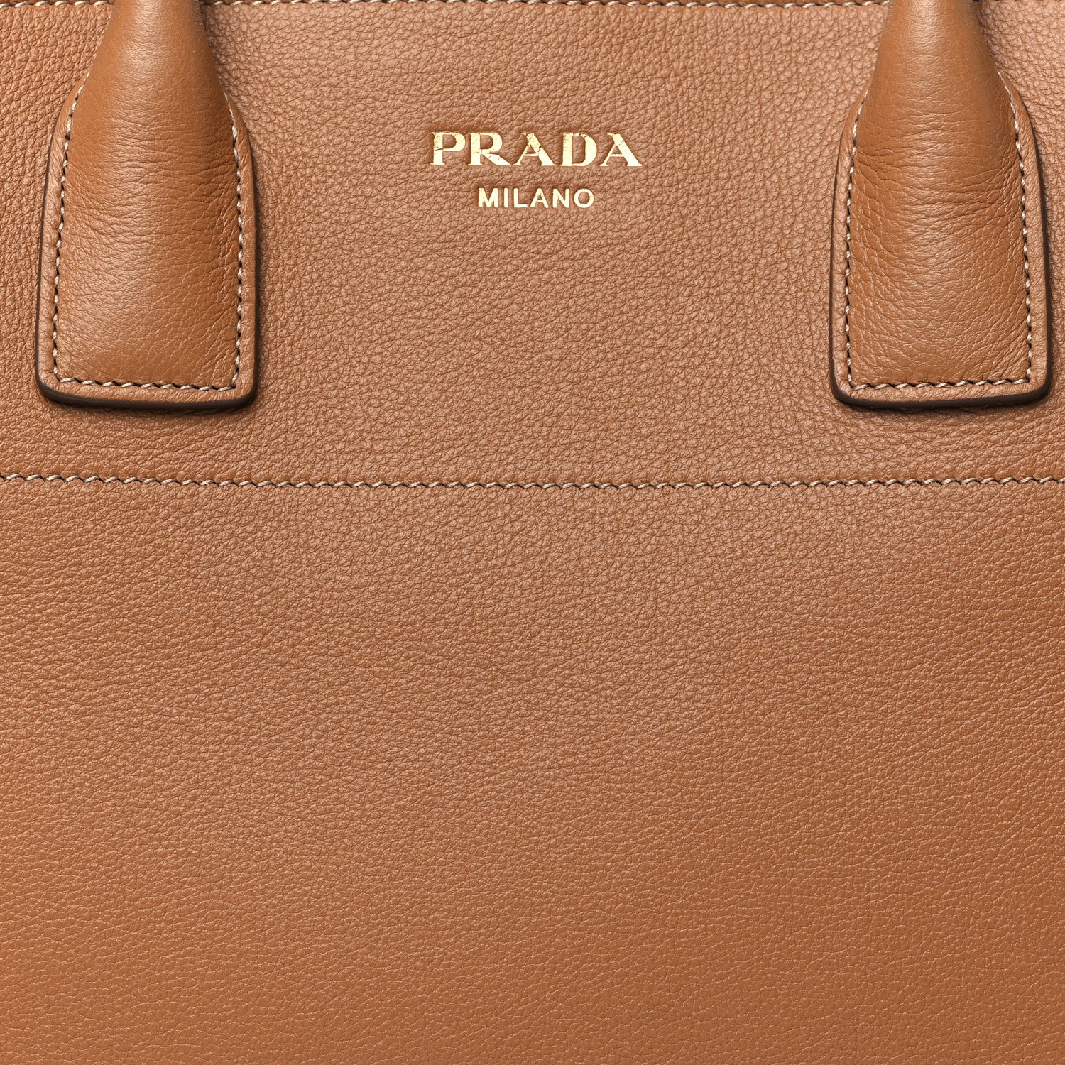 Prada Soft Grain Calfskin Medium Tote Bag Caramel 8 of 10