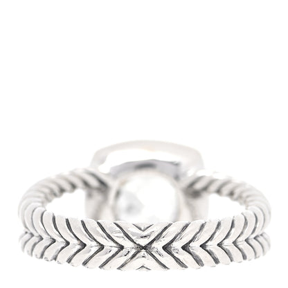David Yurman Sterling Silver Diamond Prasiolite 7mm Petite Albion Ring 54 7 3 of 4
