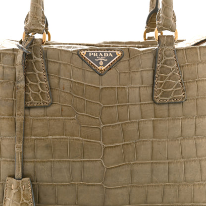 Prada Crocodile Bauletto Bag Blue 8 of 17