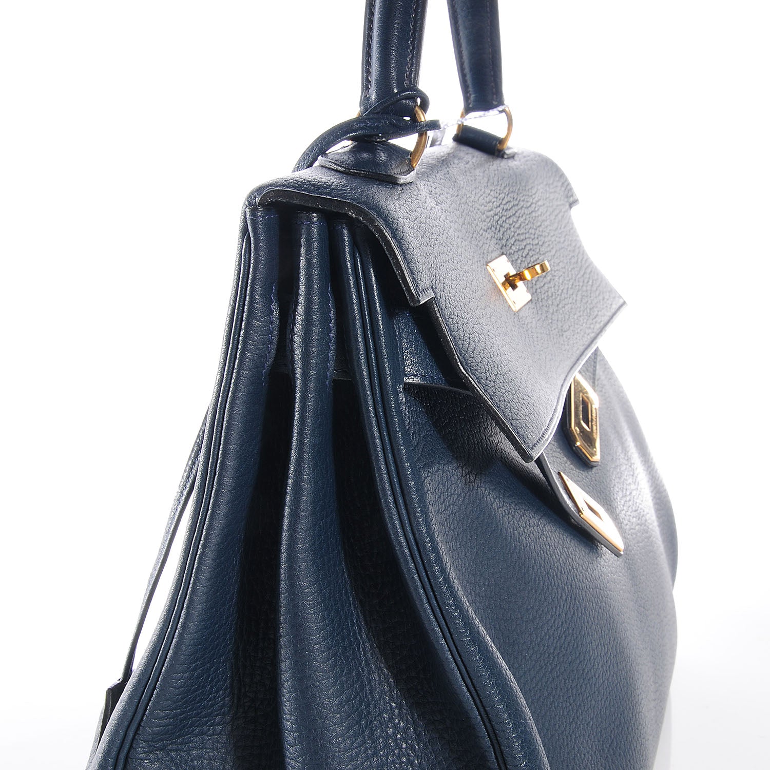 Hermes Taurillon Clemence Kelly 40 w/ Pelican Cadena Lock Bleu Marine 39 of 39