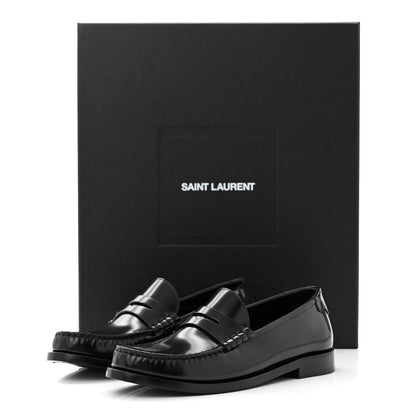 Saint Laurent Calfskin Penny Loafers 38 Black 10 of 10
