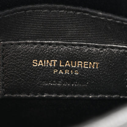 Saint Laurent Grain De Poudre Matelasse Chevron Quilted Round Vinyle Camera Bag Black 6 of 11