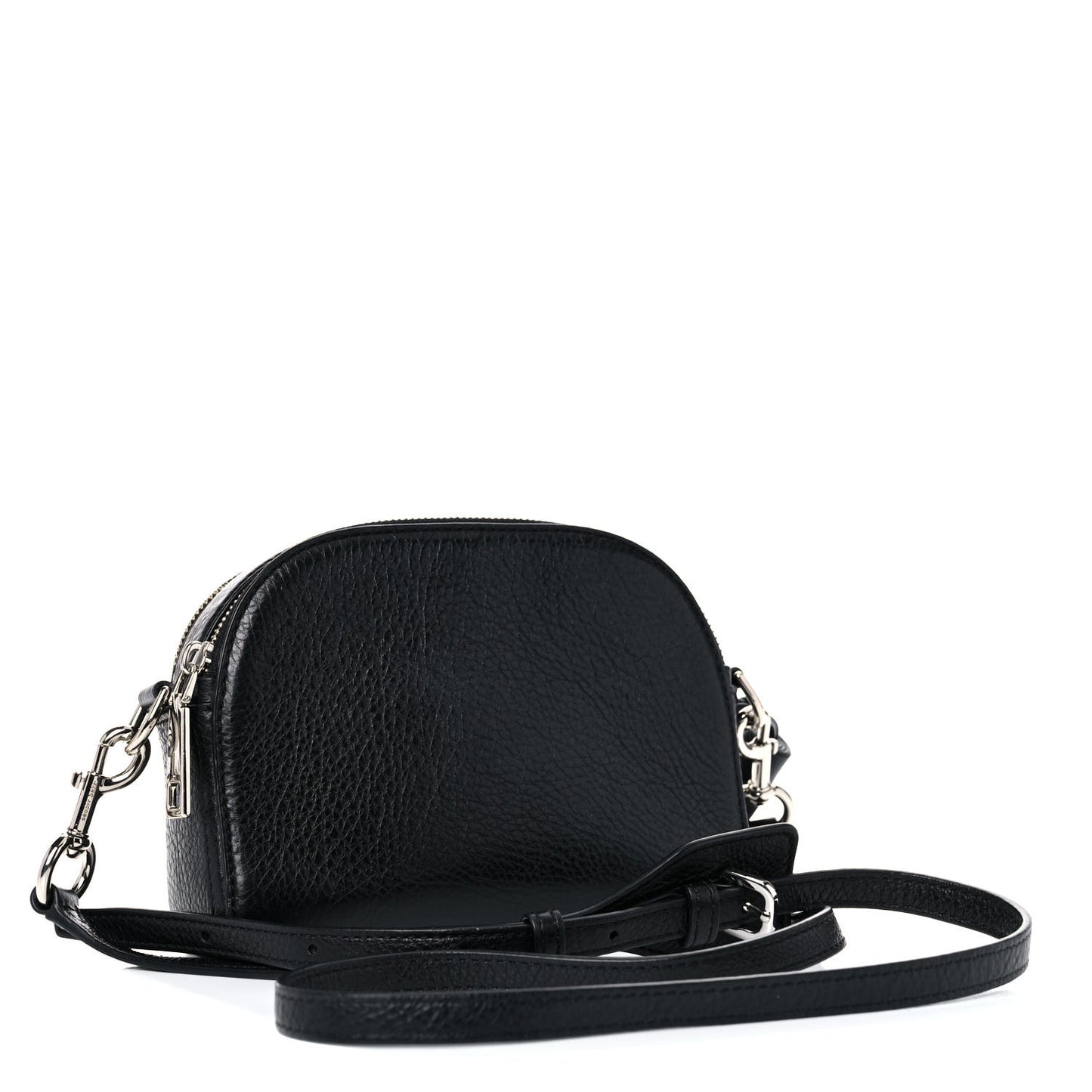 Calfskin Shutter Camera Crossbody Bag Black