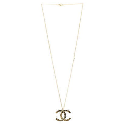 Chanel Metal CC Paris Button Necklace Gold 3 of 5