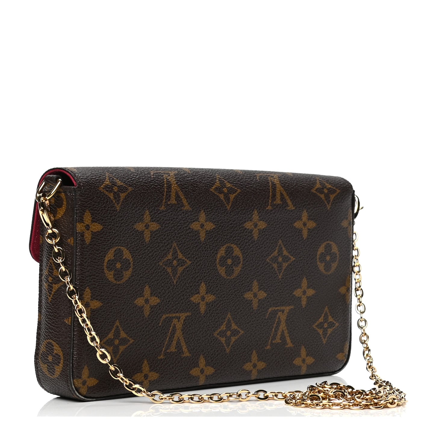 Monogram Pochette Felicie Chain Wallet Fuchsia
