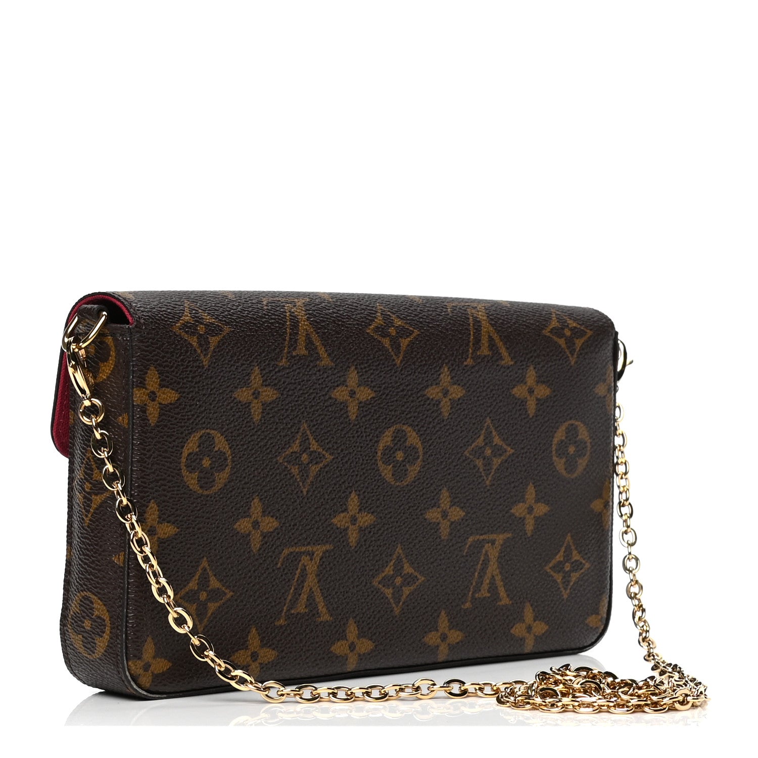 Louis Vuitton Monogram Pochette Felicie Chain Wallet Fuchsia 2 of 5