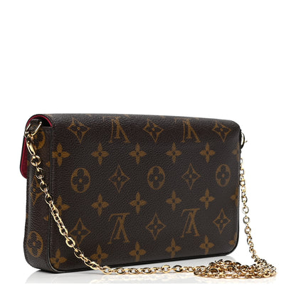 Louis Vuitton Monogram Pochette Felicie Chain Wallet Fuchsia 2 of 5
