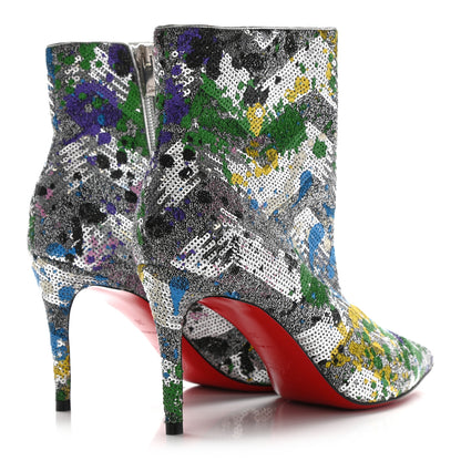Christian Louboutin Paillette Splash So Kate Booty 85 Ankle Boots 36 Silver Multicolor 4 of 7