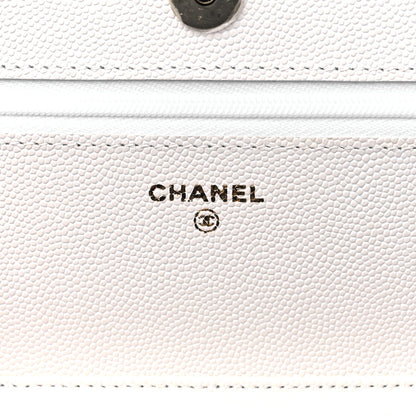 Chanel Caviar Quilted Wallet On Chain WOC White 6 of 11