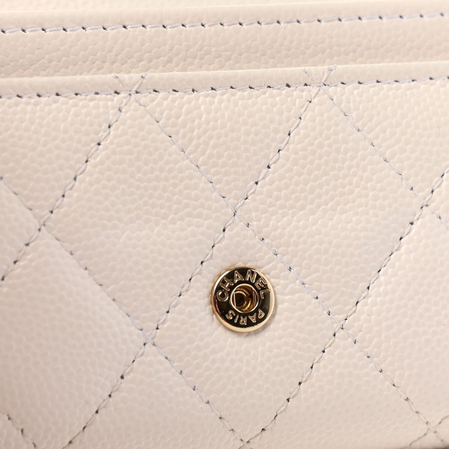 Chanel Caviar Quilted Flap Card Holder Wallet White 9 of 10