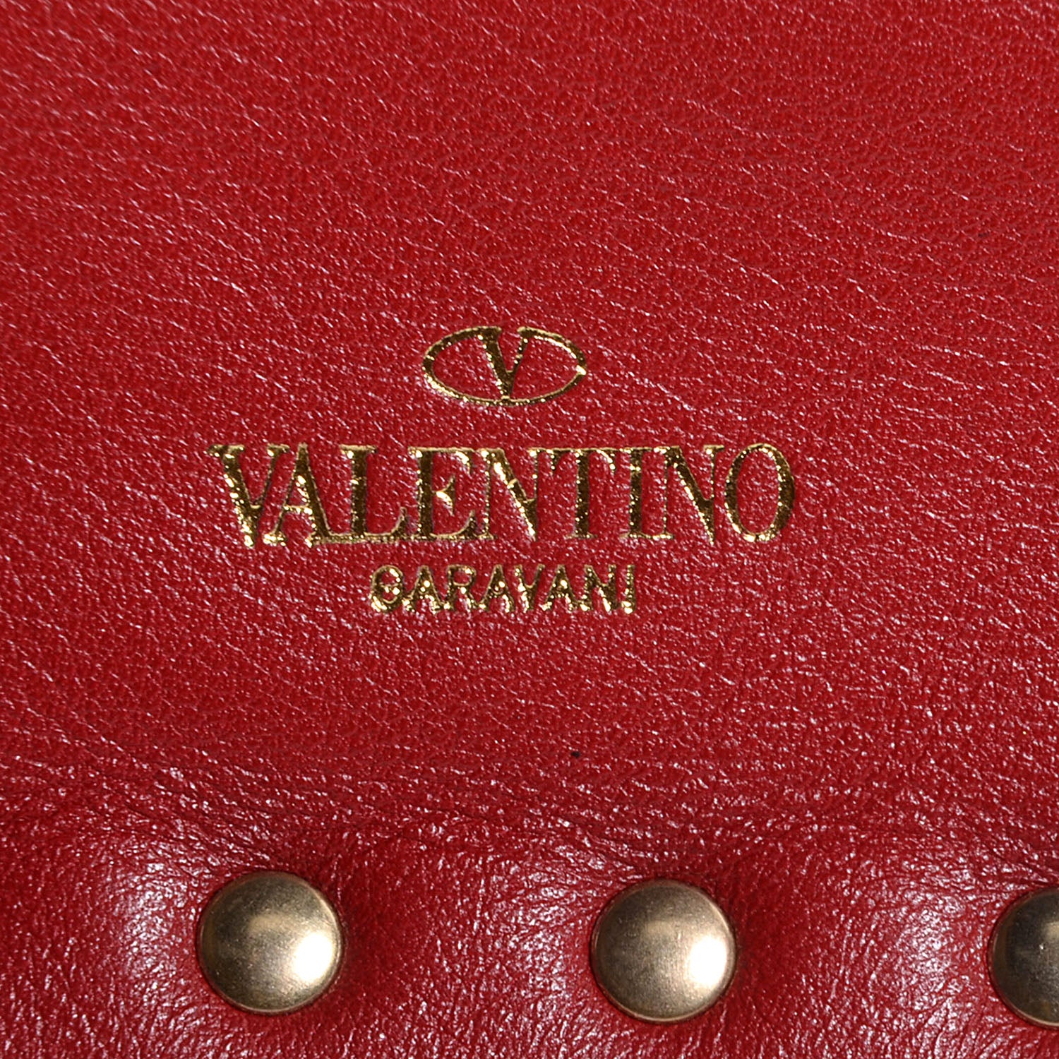Valentino Garavani Vitello Colorblock Large Rockstud Zip Pouch Deep Rose Scarlet 4 of 8