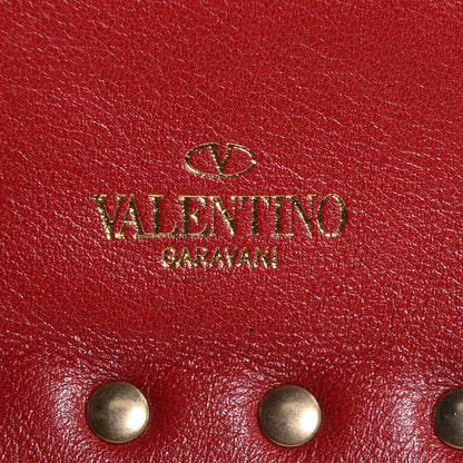 Valentino Garavani Vitello Colorblock Large Rockstud Zip Pouch Deep Rose Scarlet 4 of 8