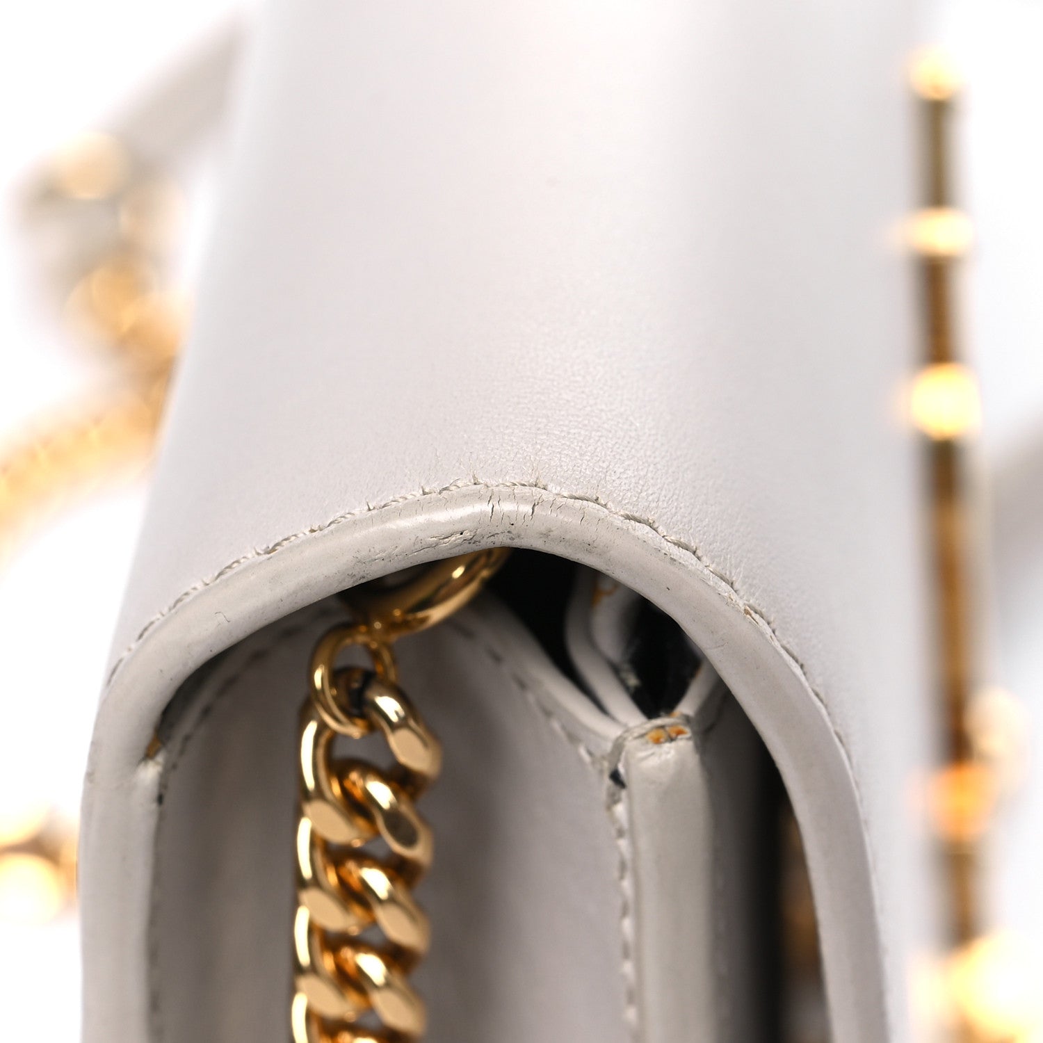 Saint Laurent Smooth Calfskin Classic Monogram Kate Tassel Chain Wallet Porcellana 14 of 14