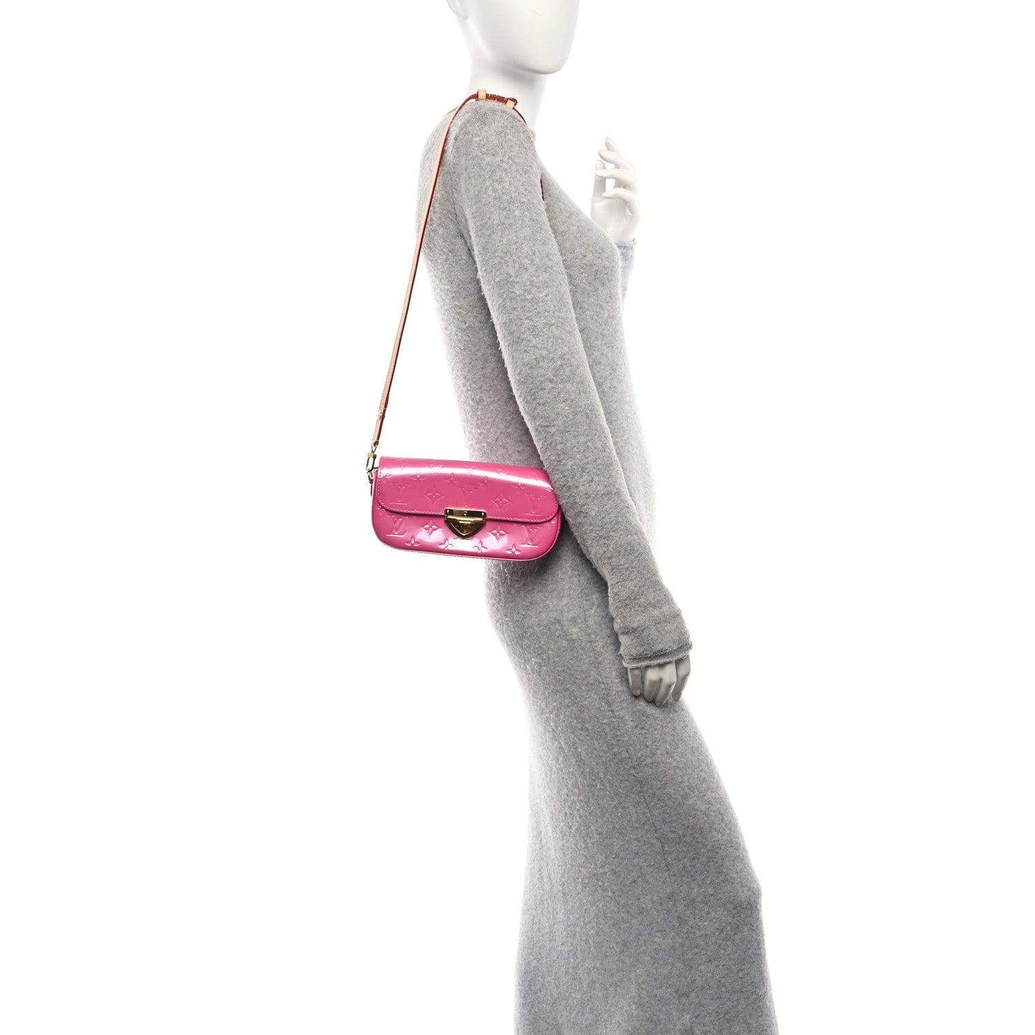 Louis Vuitton Vernis Malibu Pochette Neon Pink 2 of 10