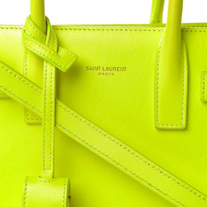 Saint Laurent Calfskin Nano Sac De Jour Neon Yellow 23 of 24